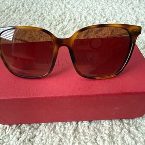 Valentino Tortoiseshell Sunglasses with Brown Lenses